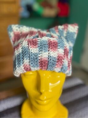 Handmade crochet cat ear beanie